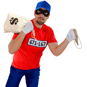 Räuber Unisex-Kostüm - 4 Teile