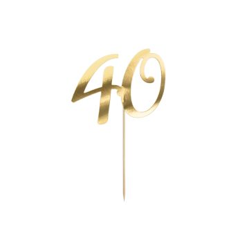 40 Jahre Torten-Dekoration in Gold - 20,5 cm