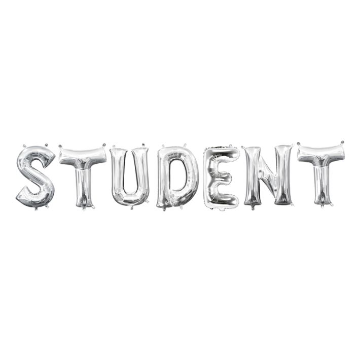 Studenten-Folienballons Silber - 56 cm