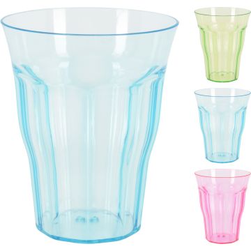 Trinkglas aus Plastik mit Facetdesign 340 ml