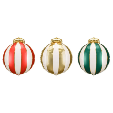 Weihnachtskugel Folieballon 3x - 42x46cm