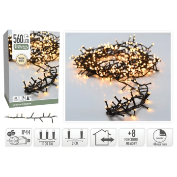 LED-Lichterkette Snake 560 LED warmweiß 11 m