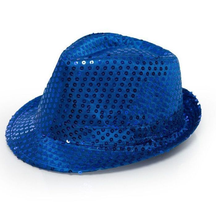 Blauer Hut mit Glitzer