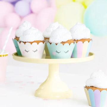 Einhorn-Cupcake Wraps 6x - 5x7x5 cm