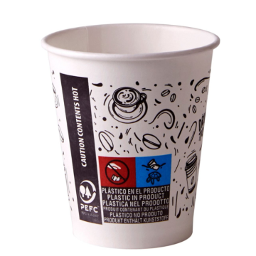 Kaffeebecher Einweg Pappbecher weiß 270 ml x50