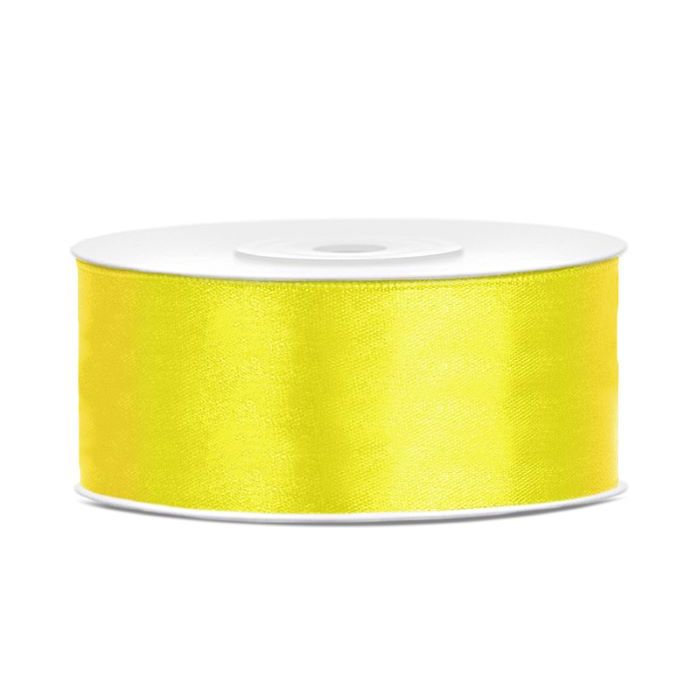 Gelbes Satinband - 25 mm x 25 m