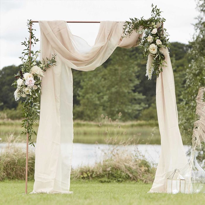Rohen Weißen Vorhang - 2 x 6,2 Meter