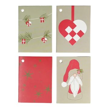 Geschenkanhänger mit 4 verschiedenen Weihnachtsmotiven 16x Das Alte Apotek