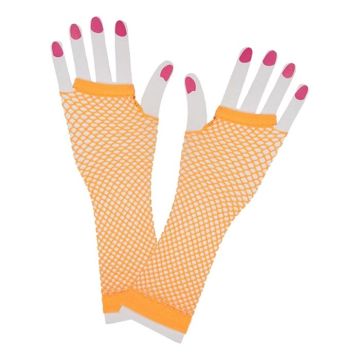 UV Netzhandschuhe lang orange  2x - 25 cm 