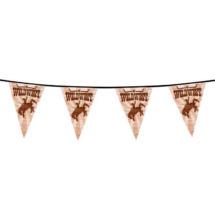 Cowboy wilde Westen Kunststoff Wimpelkette - 6 m
