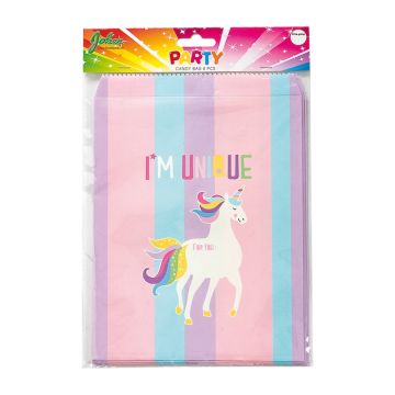 Süßigkeitstüten Einhorn 8x - 17,5x26 cm 