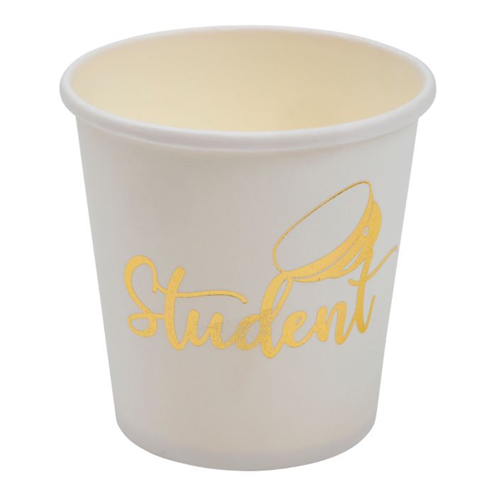 Pappbecher mit Studentenmotiv Gold 8x