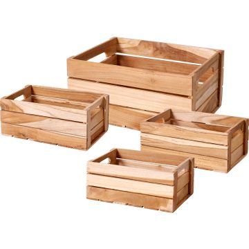 Holzkisten aus Teak 4 stk. in verschiedenen Größen