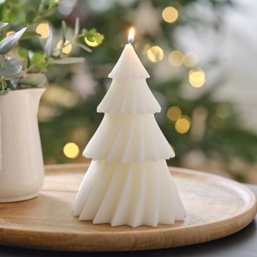Weihnachtsbaum Teelicht weiß 15x9 cm