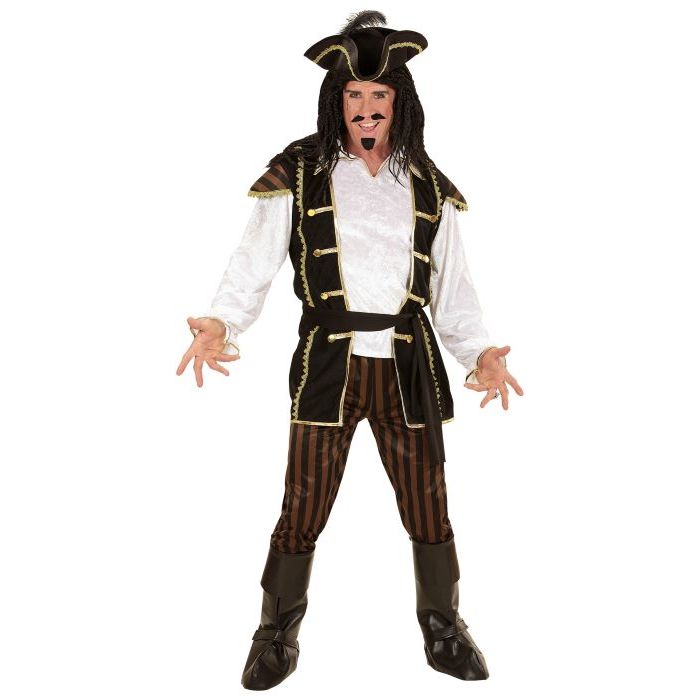 Pirat Kapitän Kostüm mit Piratenhut - 6 Teile