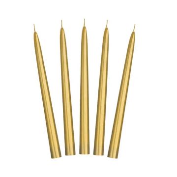 Stabkerzen Metallic Gold 10x - 24 cm