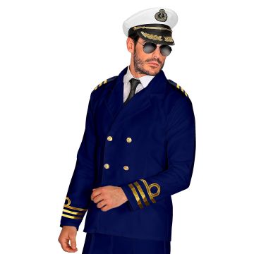 Dunkelblaue Offiziersjacke für Herren mit goldenen Knöpfen