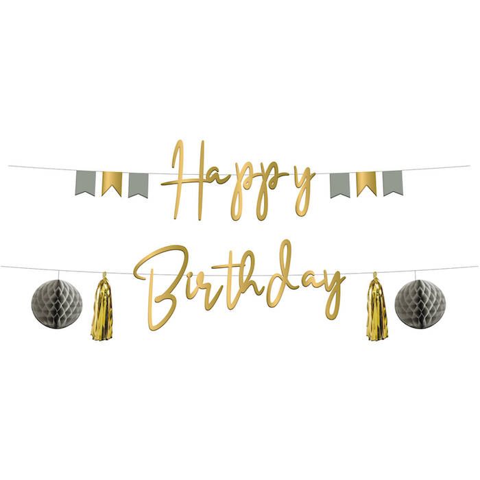 Happy Birthday Girlande Golden Dawn - 1,5 m