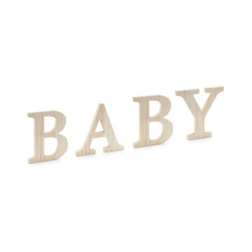 Baby Buchstaben Dekoration aus Holz - 16,5-21,5x19,5 cm