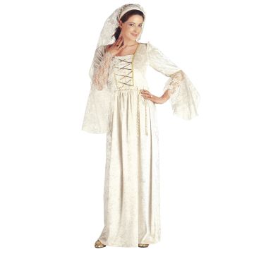Elegantes Kleidkostüm mit Schleier und Kopfschmuck