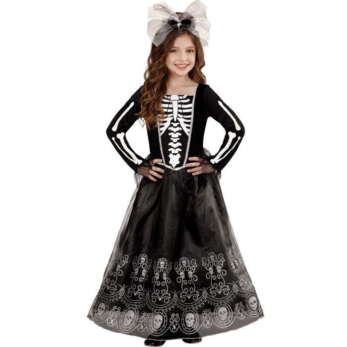 Skelettkleid mit Haarband für Mädchen