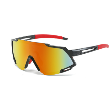 Sportsonnenbrillen rot Spiegelglas – Einheitsgröße