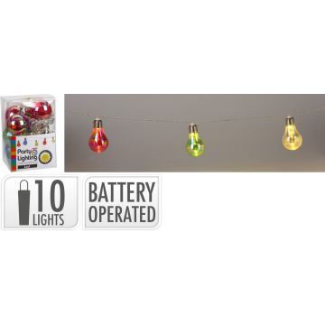 Lichterkette mit 10 farbigen Lampions, batteriebetrieben