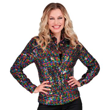Paillettenhemd für Damen in multicolor