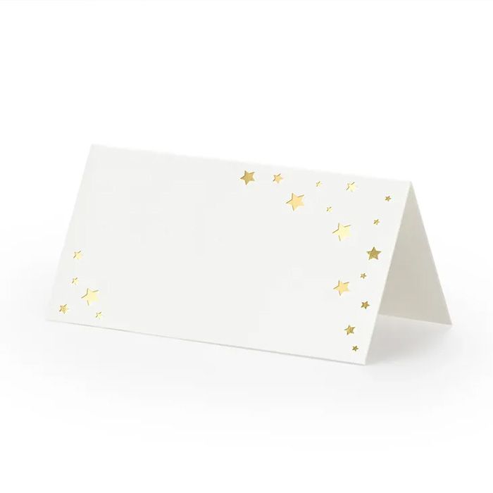 Tischkarten mit Goldenen Sternen 10x