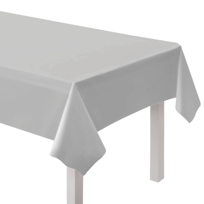 Silberne Papiertischdecke - 120x180 cm