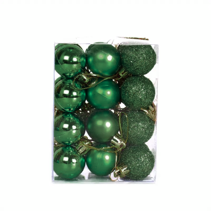 Dunkelgrüne Weihnachtskugeln 36x - 3 cm 