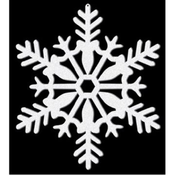 Weißer Glitzer-Schneeflocken 4x - 10 cm