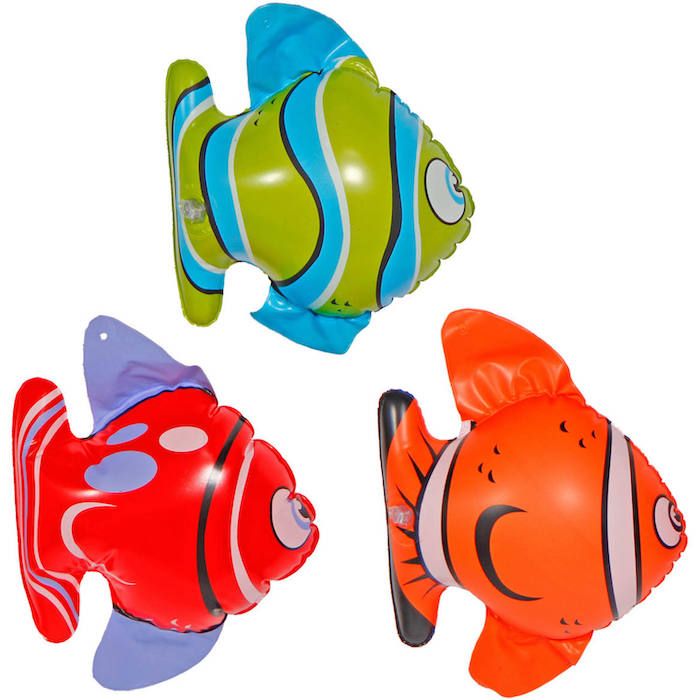 Aufblasbare Tropische Fische 3x - 16 x 8 cm