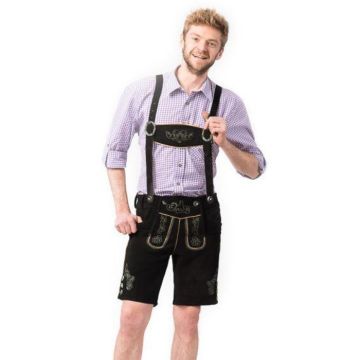 Tiroler Lederhosen Gustav kurz schwarz