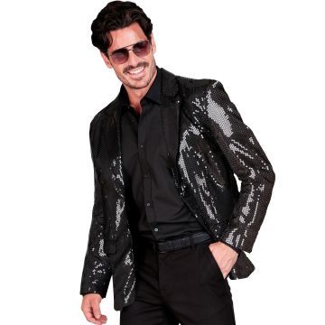 Pailletjacke für Herren in Schwarz