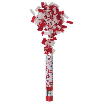 Rot, Weiß und Dannebrog Konfettiröhre 30 cm