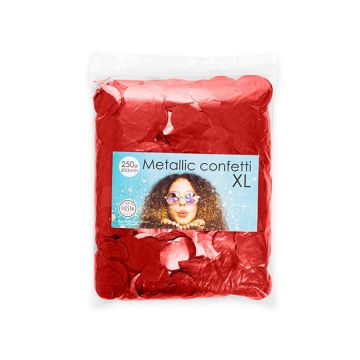 Rundes Metallisches Rotes Konfetti - 250 Gramm