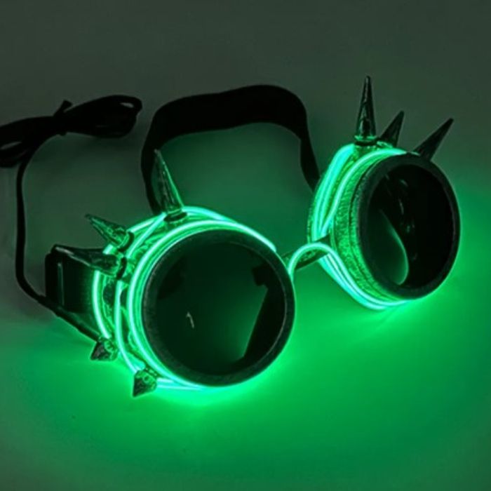 LED-Brille mit Stacheln grün