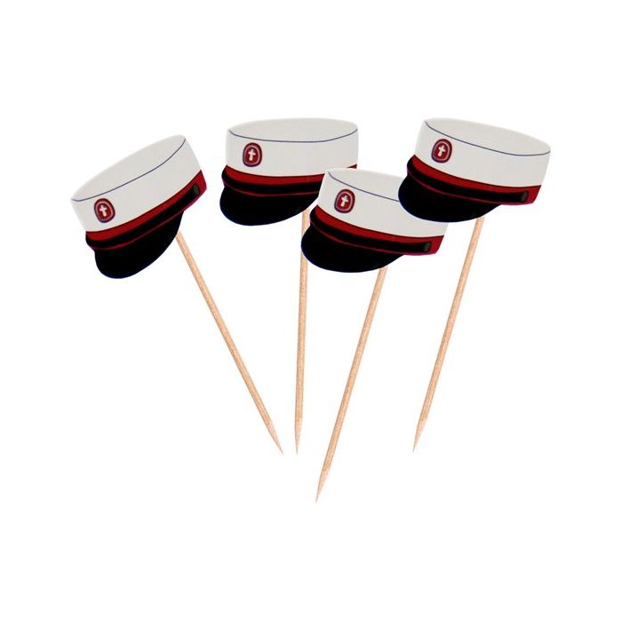Rote Studentenmütze Snackspieße 30x - 7,5 cm