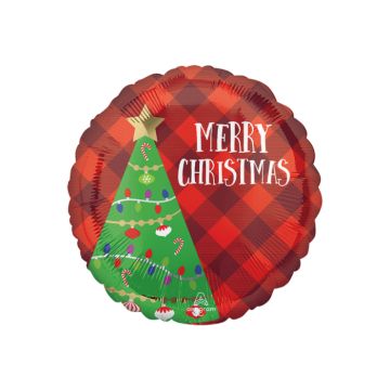 Weihnachtsfolienballon mit Weihnachtsbaum 45 cm