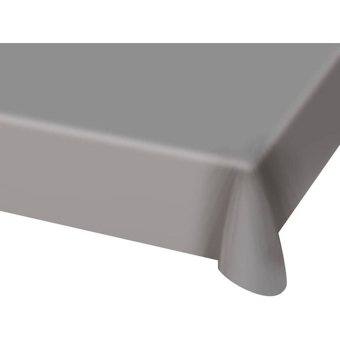 Silber Plastik Tischdecke - 130x180 cm