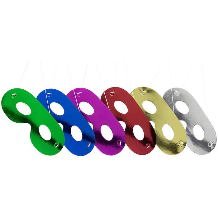 Metallic Augenmasken 6x - 21x7,5 cm