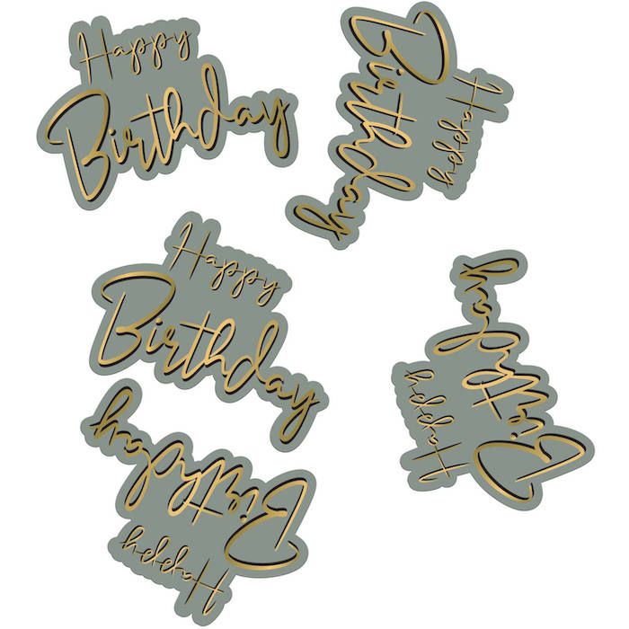 Happy Birthday Tischkonfetti in Golden Dawn 45x - 5 cm