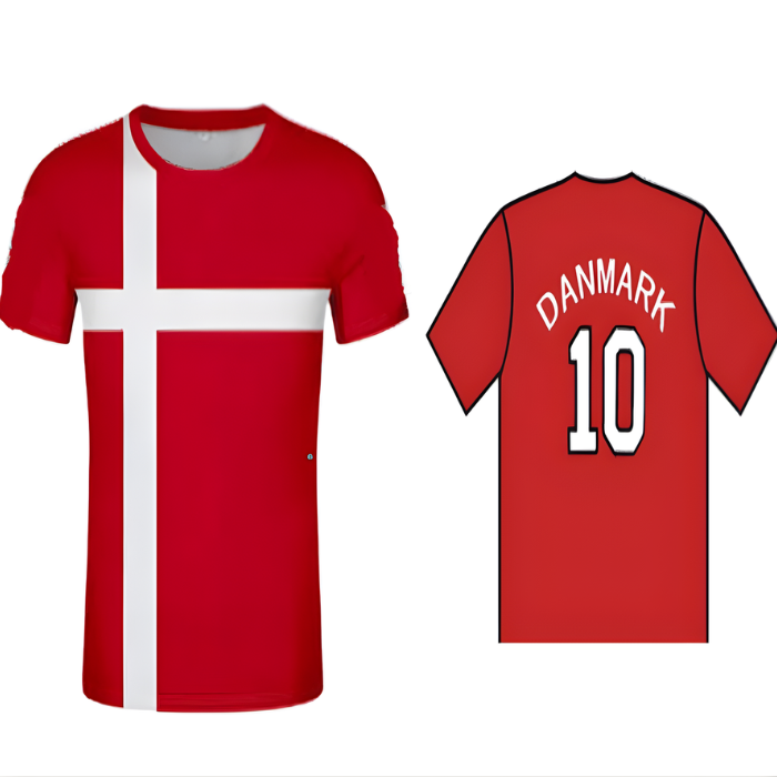 Dänemark T-Shirt rot und weiß