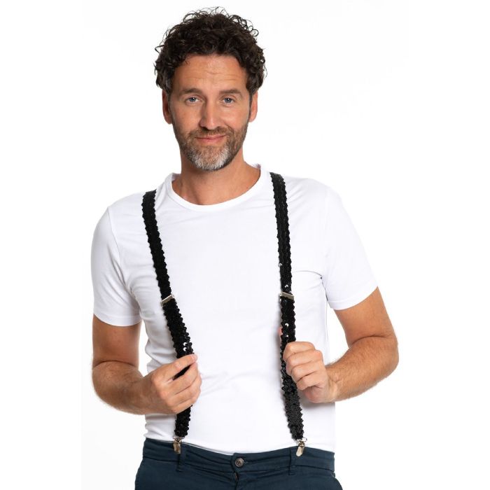 Hosenträger mit Pailletten schwarz Einheitsgröße unisex