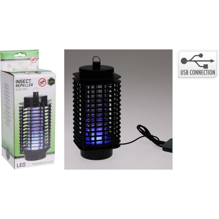 Schwarzer elektrischer Mückenvernichter mit UV-LED und USB