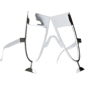 Lustige silberne Champagnerbrillen