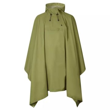 Deluxe Regenponcho mit Taschen und Hut in Olivgrün