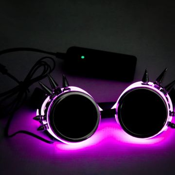 LED-Brille mit Stacheln Lila
