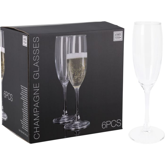 6 Sektgläser aus Glas à 190 ml